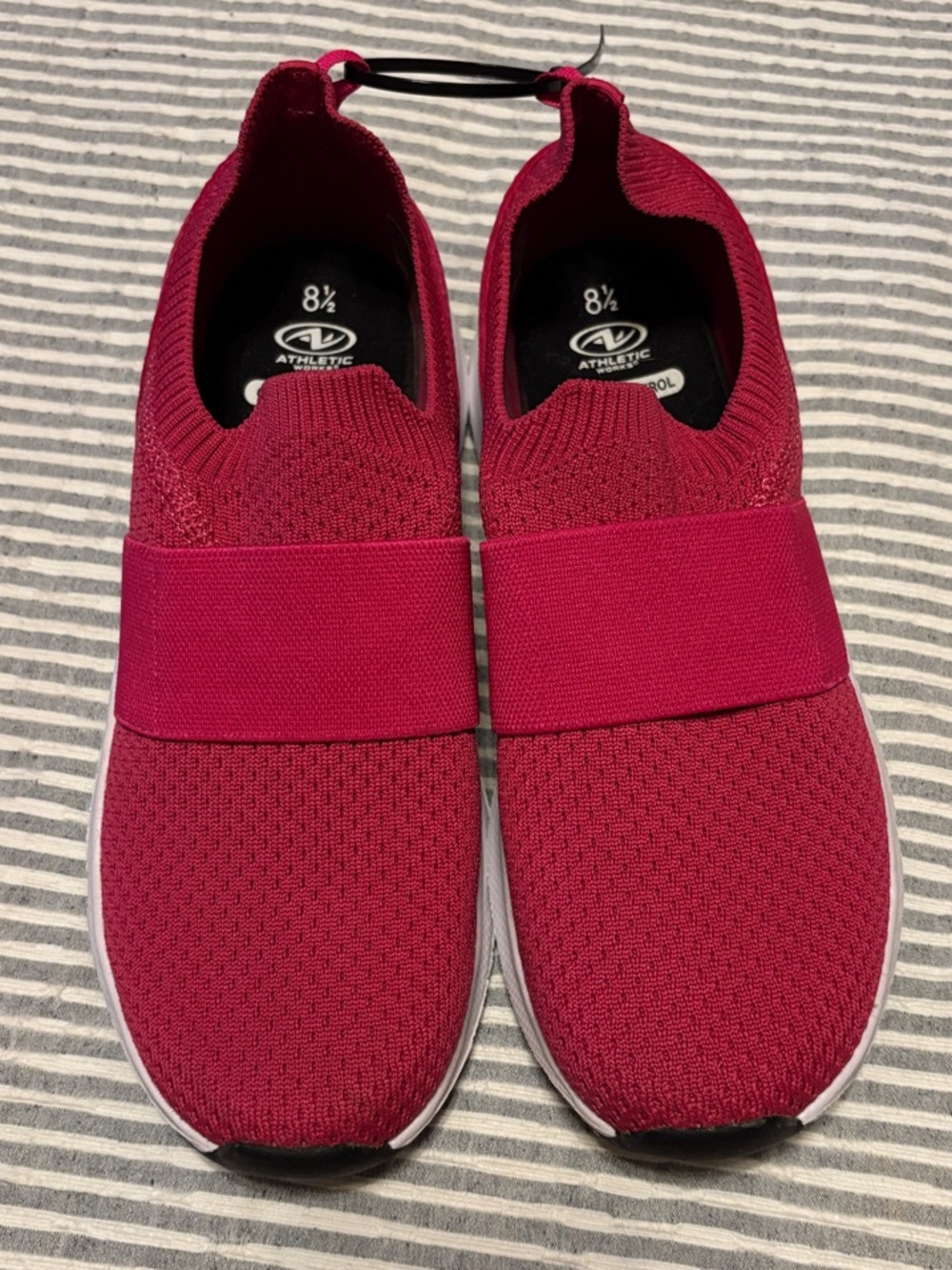 Athletic Works Slip-On Athletic Sneakers in Magenta and White